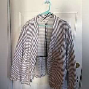 Ava & Viv Black and White Striped Blazer